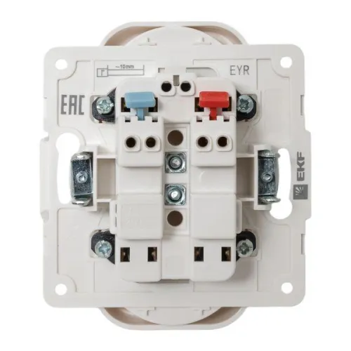 Розетка 2-м СП Стокгольм 10А IP20 без заземл. защ. шторки механизм бел. PROxima EKF EYR10-102-10 фото 4