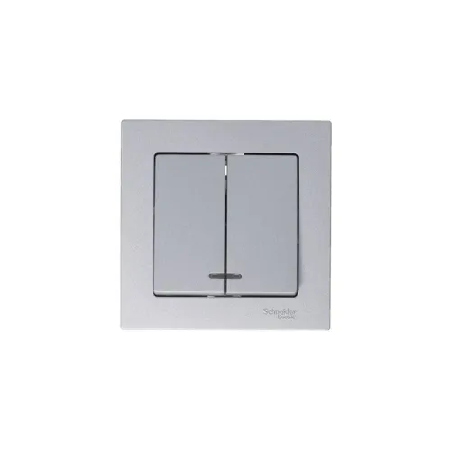 Выключатель 2-кл. СП AtlasDesign 10А IP20 (сх. 5а) 10AX с подсветкой механизм алюм. SE ATN000353 фото 5