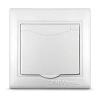 Розетка 1-м СП Севиль 16А IP20 с заземл. с крышкой бел. UNIVersal С0029