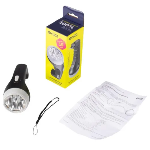 Фонарь аккумуляторный ручной AccuF2-L07-bk 7LED 2 режима: 100проц./25проц. аккум. 0.4А.ч выдвижная вилка индикатор зарядки черн. ФАZА 5000810 фото 4