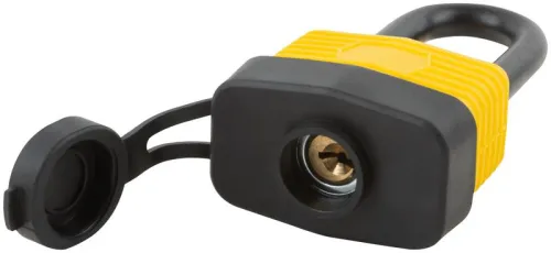 Замок навесной всепогодный 40х31мм длинная стальная дужка 6мм FIT 67193 фото 5