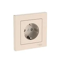 Розетка AtlasDesign 16А с заземл. защ. шторки быстрозажим. клем. в сборе беж. SE ATN000244S