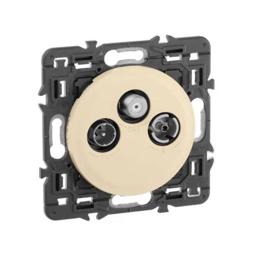 Панель лицевая Celiane для роз. R-TV-SAT сл. кость Leg 066233 фото 3