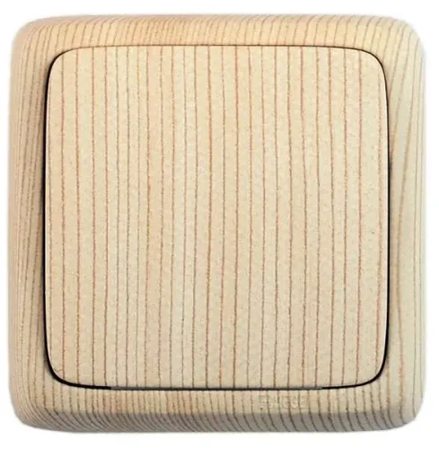 Выключатель 1-кл. ОП Альфа 10А IP20 250В с изолир. пластиной сосна HEGEL ВА10-113-02