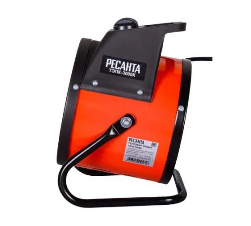 Пушка тепловая электрическая ТЭПК-3000К 3кВт керамич. нагревательный элемент кругл. Ресанта 67/1/27 фото 2