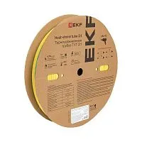 Трубка термоусадочная ТУТ нг 30/15 желт./зел. (уп.50м) EKF tut-30-yg