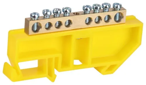 Шина PE земля на DIN-изоляторе ШНИ-6х9-8-Д NO-224-89 желт. Эра Б0062959