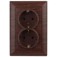 Розетка 2-м СП Solo 4-205-10 16А 250В IP20 2х2P+E Schuko с заземл. венге Intro Б0053679