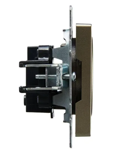 Розетка BRITE РС10-1-0-БрШ 10А без заземл. без защ. шторок механизм шампань IEK BR-R10-10-K37 фото 6