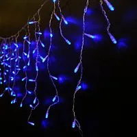 Гирлянда "Бахрома" OIC100LSE-B-T-I4-F 100LED син./бел. 2х0.5м 20 нитей 24/56/32/48см соединяемая до 20шт уличная мерцающая SHLights 4690601034991