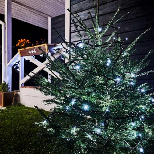 Гирлянда светодиодная "Твинкл Лайт" 10м 100LED бел. 10Вт 220В IP65 с контроллером 8 режимов провод ПВХ черн. Neon-Night 303-135 фото 3