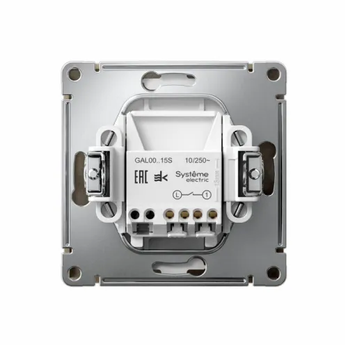 Выключатель кнопочный 1-кл. ArtGallery быстрозажим. клем. механизм шампань SE GAL000515S фото 4