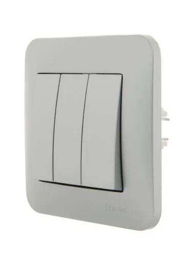 Выключатель 3-кл. 1п СП Karina 10А IP20 механизм матов. серебр. LEZARD 707-4388-109 фото 4