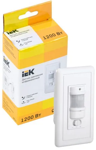 Детектор движения ДД 028 1200Вт угол обз. 140град. дальн. 9м IP20 бел. IEK LDD12-028-1200-001 фото 2