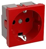 Розетка 1-м 2мод. РКС-20-32-П-К 45х45 с заземл. красн. PRIMER IEK CKK-40D-RSZK2-K04-K