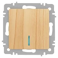 Выключатель 1-кл. СП Accent 6-102-11 10А IP20 250В с подсветкой AL/CU сосна Intro Б0063439