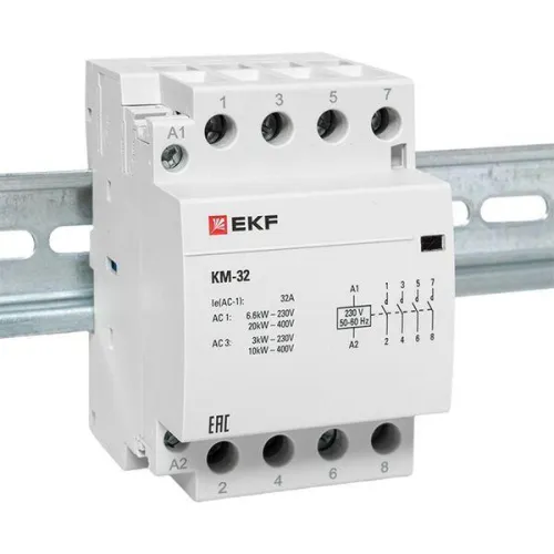 Контактор модульный КМ 32А 4NО (3 мод.) EKF km-3-32-40 фото 10