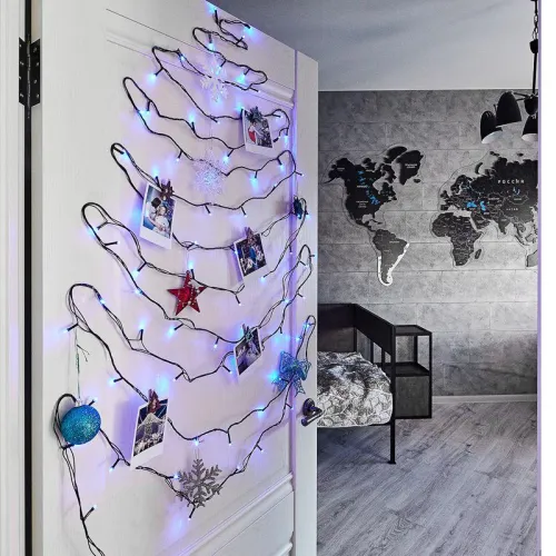 Гирлянда светодиодная "Твинкл Лайт" 10м 80LED син. 5.7Вт 220-240В IP20 с контроллером 8 режимов провод ПВХ темн. зел. Neon-Night 303-043 фото 4