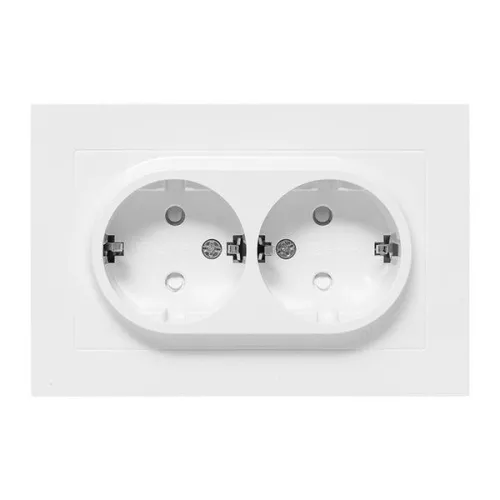 Розетка 2-м СП Эпика 16А с заземл. защ. шторки с рамкой механизм бел. EKF UP1-SOW-211 фото 5