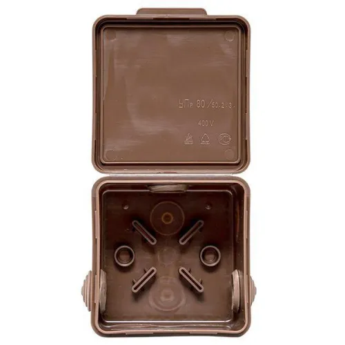 Коробка распаячная КМР-030-031 с крышкой 80х80х50 7 мембранных вводов IP54 темн. дерево PROxima EKF plc-kmr-030-031-t фото 4