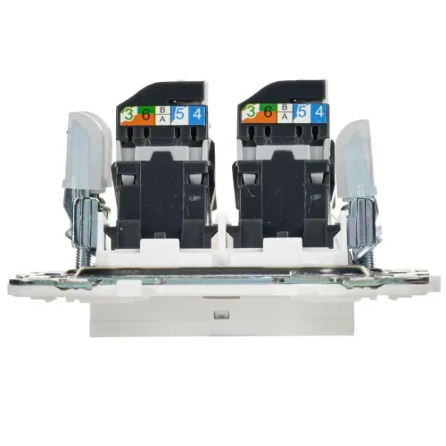 Розетка компьютерная двойн. RJ45 кат.5E SKANDY SK-K03W арктич. бел. IEK SK-K20-1-K01 фото 4