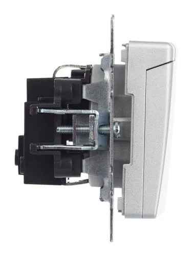 Розетка BRITE РСбш10-3-БрА 16А IP20 с заземл. защ. шторки с крышкой механизм алюм. IEK BR-R16-16-K47 фото 4