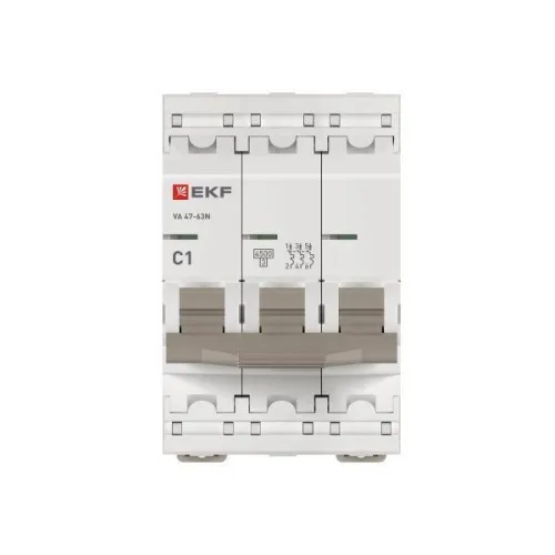 Выключатель автоматический 3п C 1А 4.5кА ВА 47-63N PROxima EKF M634301C фото 2