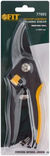 Секатор "Люкс" режущие кромки внахлест тефлон.покрытие лезвий прорезиненные ручки 200мм FIT 77093 фото 3
