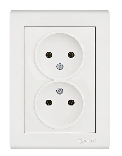 Розетка 2-м Manolya без заземл. бел. Makel 41001017
