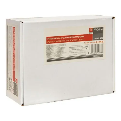 Рубильник 3п 160А без рукоятки управления TwinBlock PROxima EKF tb-s-160-3p фото 5