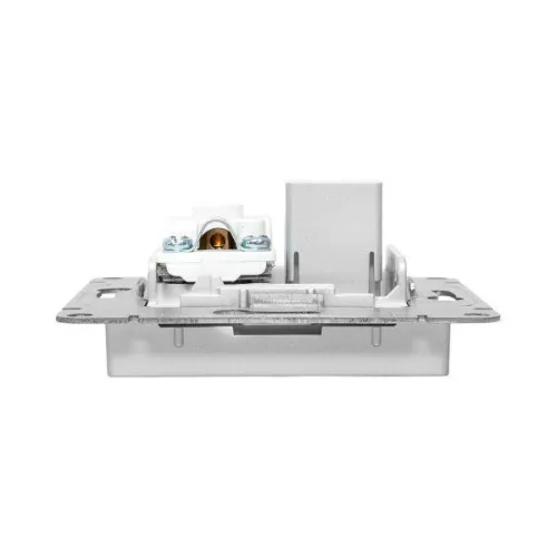 Розетка телевизионная + компьютерная СП Эпика TV + RJ45 кат.5 механизм алюм. EKF UP1-SOA-TV+RJ фото 2