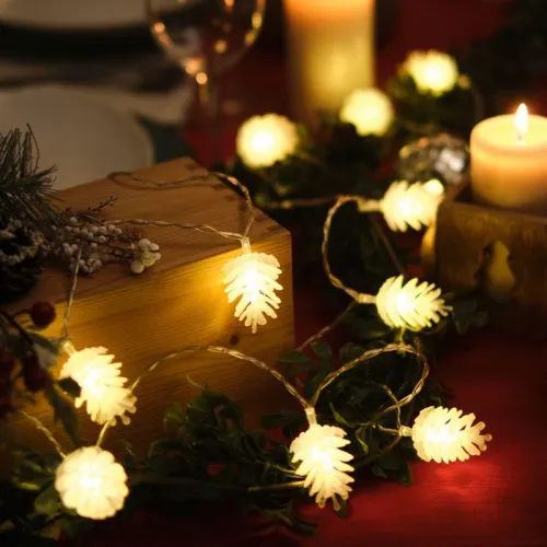 Гирлянда светодиодная "Шишки" 5м 30LED тепл. бел. 1.8Вт IP20 с контроллером 8 режимов провод ПВХ прозр. Neon-Night 303-069 фото 4