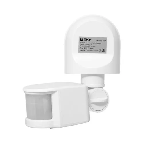 Датчик движения (ИК) MS-16C (ДД) настен. 1200Вт 180град. до 12м (рег.) IP44 EKF dd-ms-16C фото 11