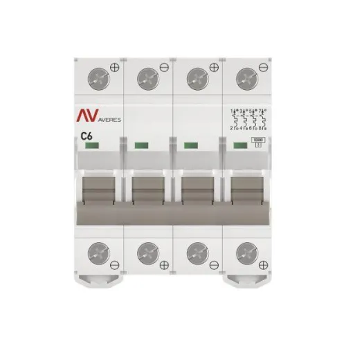 Выключатель автоматический 4п C 6А 10кА AV-10 DC AVERES EKF mcb10-DC-4-06C-av фото 3
