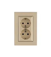 Розетка 2-я Karea RIZZ с заземл. крем Makel 88010082