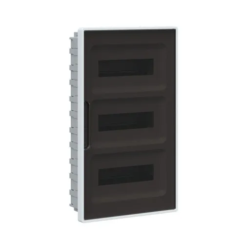 Щиток 36 мод встраиваемый для полых стен FRAME с тонированной дверцей с 4 шинами PEN (2шт на 8 отв. и 2шт на 10 отв.) бел. DKC F36B3WD