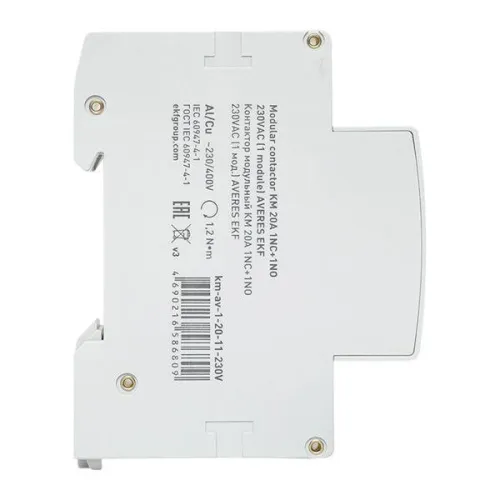 Контактор модульный КМ 20А 1NC+1NO 230В AC (1 мод.) AVERES EKF km-av-1-20-11-230V фото 4