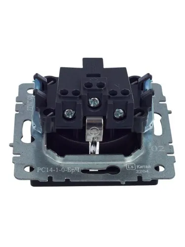 Розетка BRITE РС14-1-0-БрЧ 16А с заземл. защ. шторки механизм черн. IEK BR-R14-16-K02 фото 7