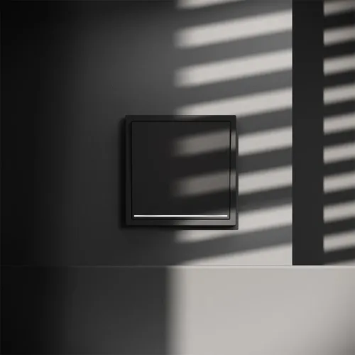 Переключатель проходной 1-кл. СП S70 10А с подсветкой механизм черн. матов. Voltum VLS010408 фото 5