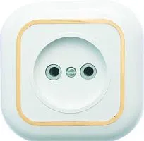 Розетка 1-м СП Валентина РС10-153 10А IP20 бел./зол. Кунцево 7652