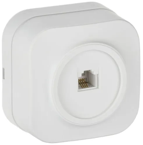 Розетка телефонная ОП RJ11 GLORY РТ20-ХБм бел. матов. IEK ETH10-K01M