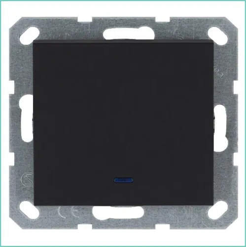 Выключатель 1-кл. 10А IP20 с подсветкой механизм черн. матовый soft touch Jasmart G3011NPB