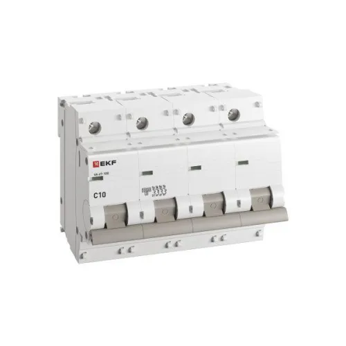 Выключатель автоматический модульный 4п C 10А 10кА ВА 47-100 PROxima EKF mcb47100-4-10C-pro фото 3