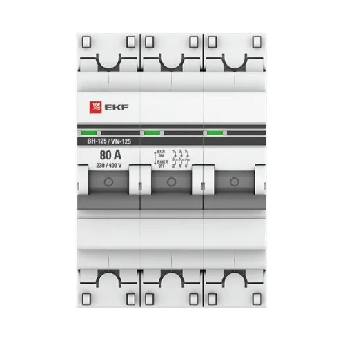 Выключатель нагрузки 3п 80А ВН-125 PROxima EKF SL125-3-80-pro фото 2