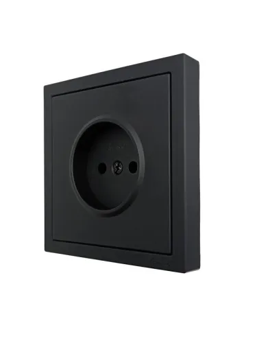 Розетка 1 мест. б/з ПБТ СП ZIMA IP20 16А безвинт. зажим черн. бархат LEZARD 704-4288-121BQC фото 2