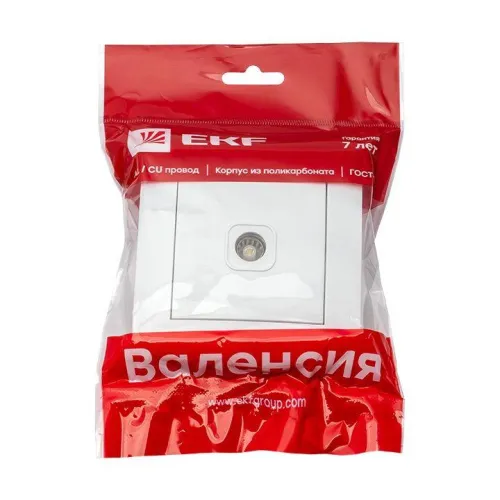 Розетка телевизионная оконечная TV 1-м Валенсия 10дБ-240МГц бел. PROxima EKF EWA00-227-10 фото 2