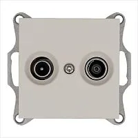 Розетка телевизионная оконечная TV + FM 2-м Ф9.5мм механизм тауп Jasmart G6204T