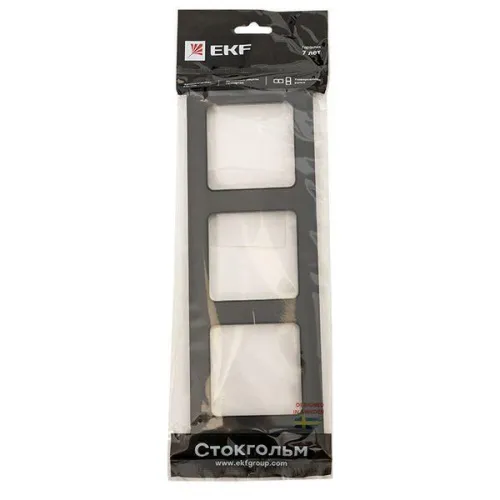 Рамка 3-м Стокгольм черн. PROxima EKF EAM-G-302-30 фото 4