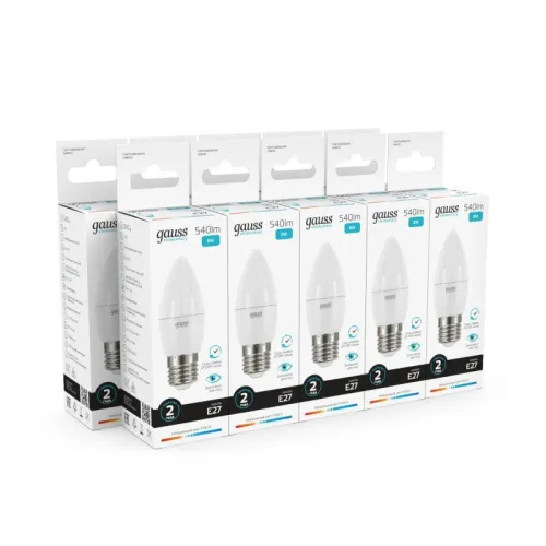 Лампа светодиодная Elementary Candle E27 8Вт 4100К Gauss 33228 фото 2