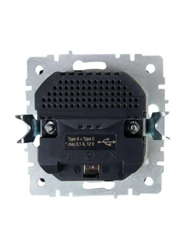 Розетка BRITE РЮш11-1-БрМ 16А с USB A+C 18Вт с заземл. защ. шторки механизм маренго IEK BR-R14-16-U22-018-K35 фото 3